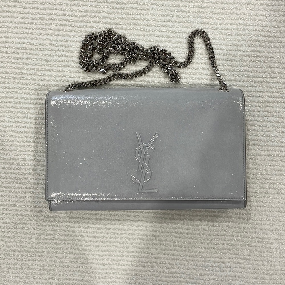 YVES SAINT LAURENT YSL silver cross body